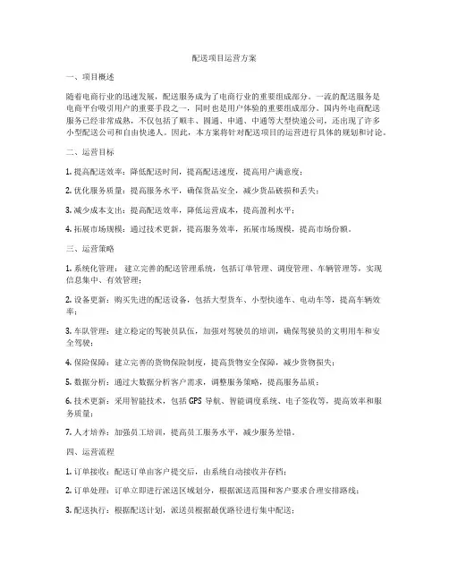 配送项目运营方案