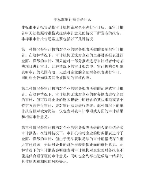 非标准审计报告是什么