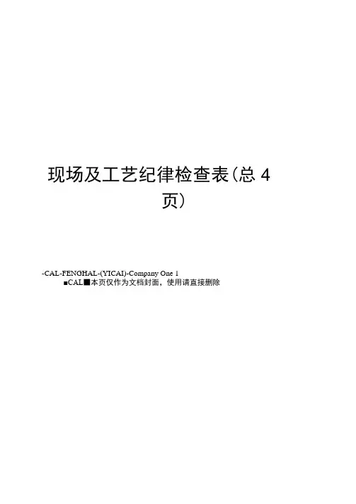 现场及工艺纪律检查表