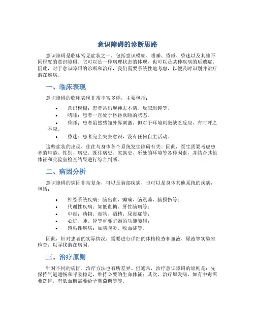 意识障碍的诊断思路杨超