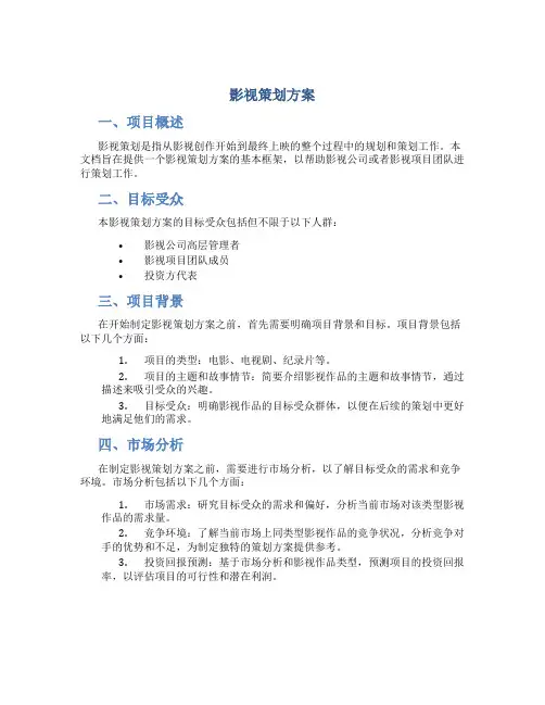 影视策划方案