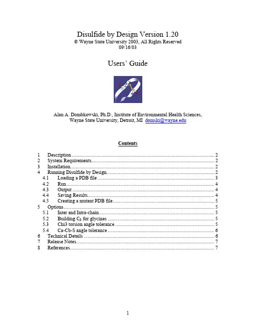 Disulfide by Design User Guide