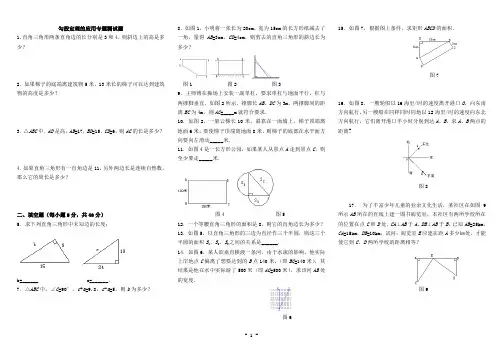 勾股定理的应用专题训练题共4套