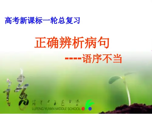 高考病句复习(一)语序不当