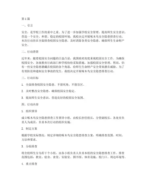 啄木鸟安全隐患排查行动(3篇)