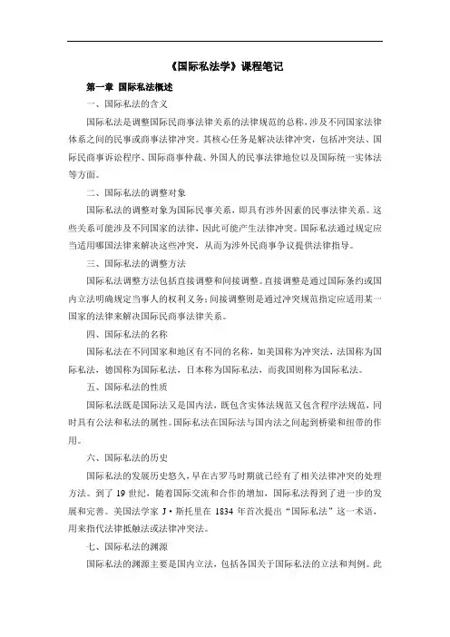 《国际私法学》课程笔记