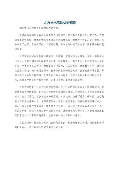 北方雨水花园优秀案例