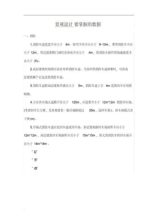 园林景观常规尺寸(消防车道、人行道、停车场、踏步与坡度、空间尺度)