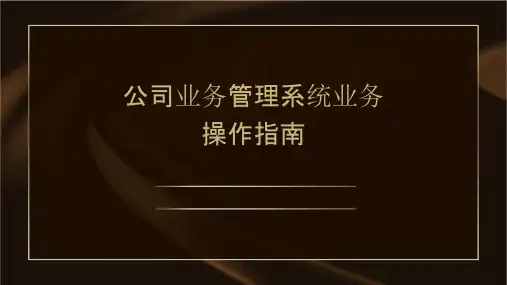 公司业务管理系统业务操作指南课件