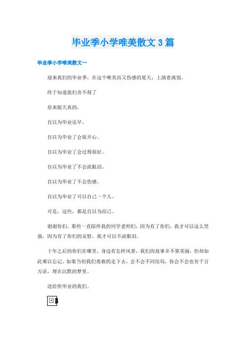 毕业季小学唯美散文3篇