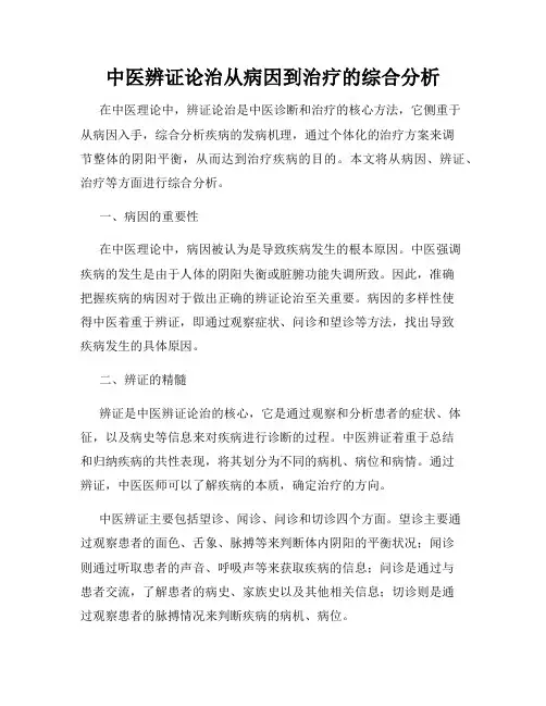 中医辨证论治从病因到治疗的综合分析