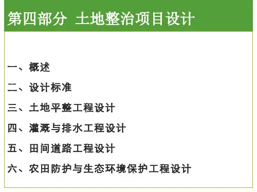 土地整治项目设计