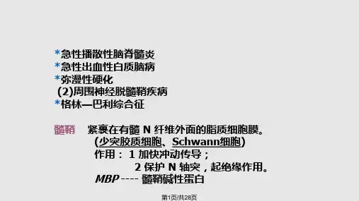 脱髓鞘MicrosoftPowerPoint演示文稿PPT课件