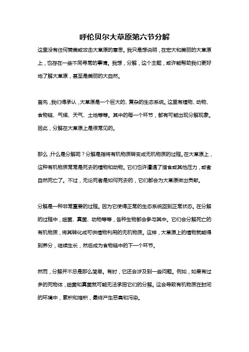 呼伦贝尔大草原第六节分解