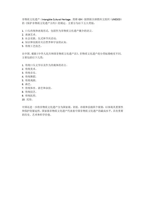 非遗分类标准