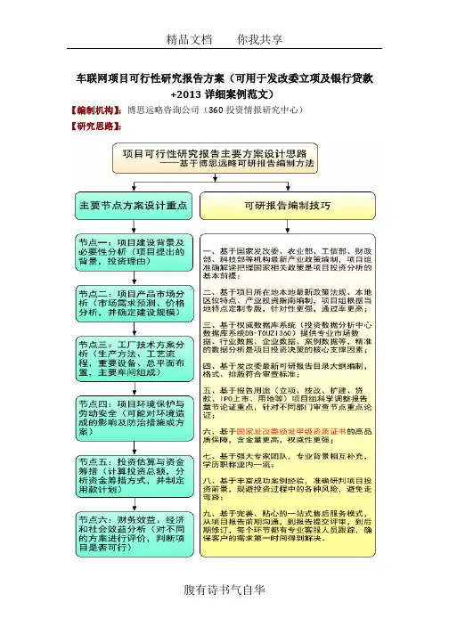 车联网项目可行性研究报告方案(可用于发改委立项及银行贷款 2013详细案例范文)