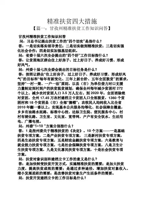 精准扶贫四大措施
