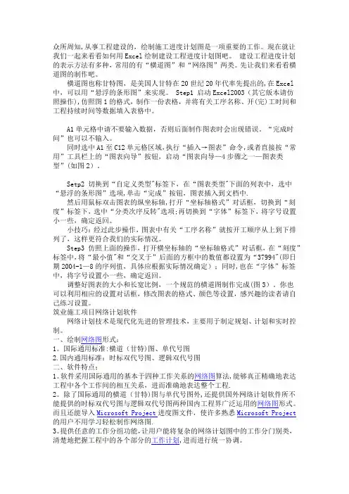 施工进度计划图绘制