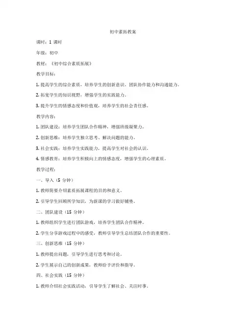 初中素拓教案