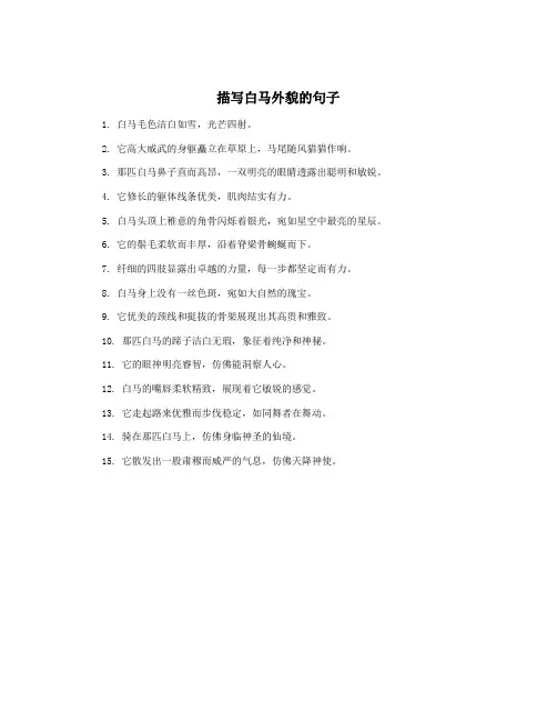 描写白马外貌的句子