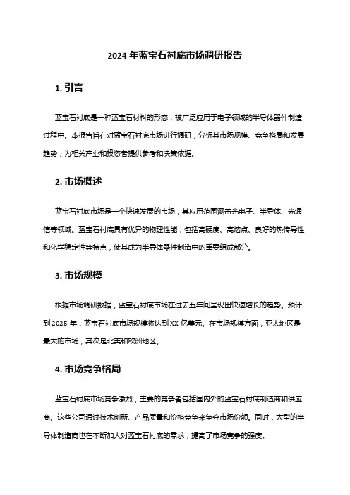 2024年蓝宝石衬底市场调研报告