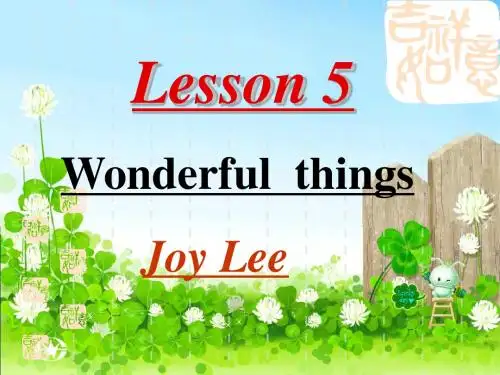 2014年牛津新预备教材Lesson5_A部分课件