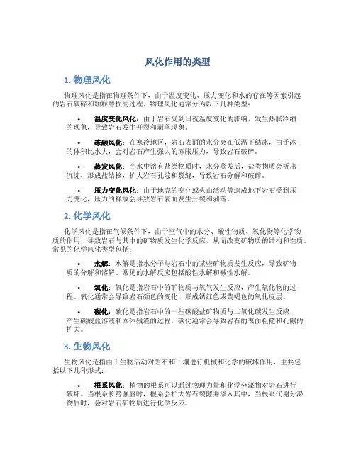 风化作用有哪些类型