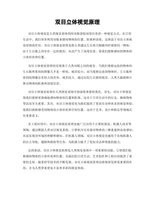 双目立体视觉原理