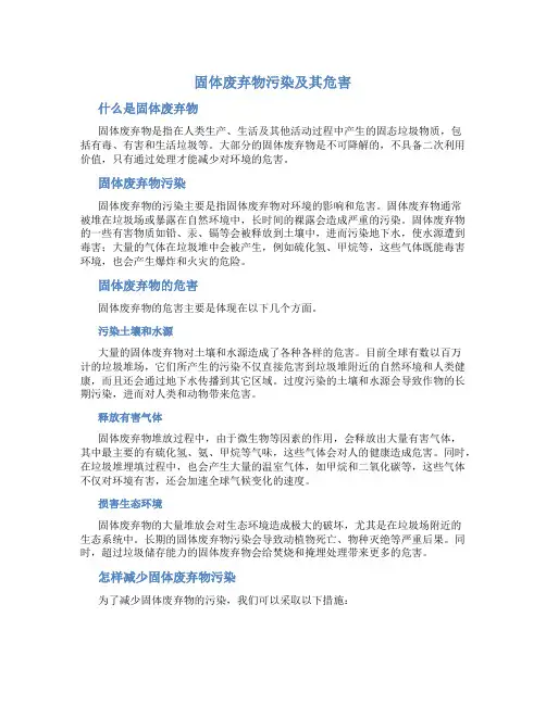 固体废弃物污染及其危害