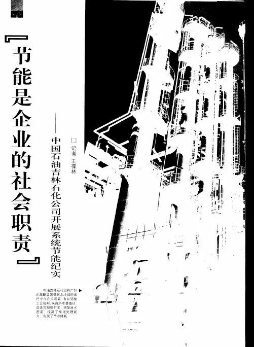 “节能是企业的社会职责”——中国石油吉林石化公司开展系统节能纪实