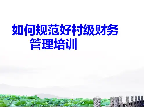 村级财务培训课件