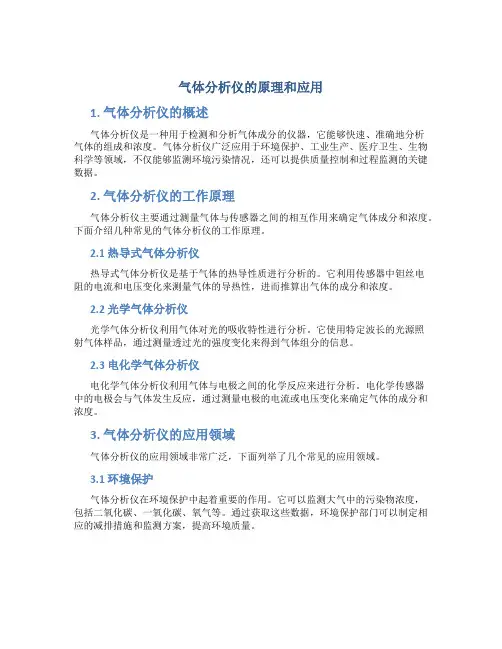 气体分析仪的原理和应用