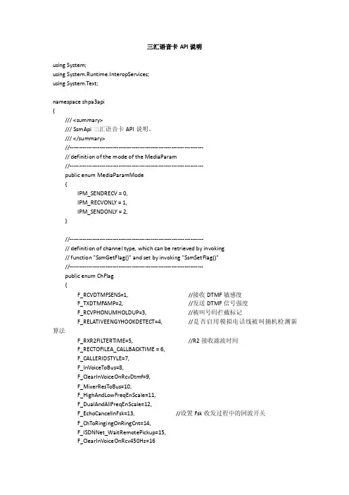 三汇语音卡API说明