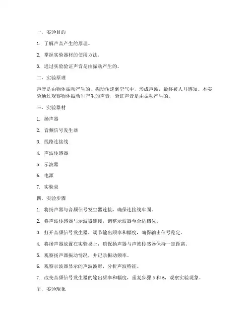 声音产生演示实验报告
