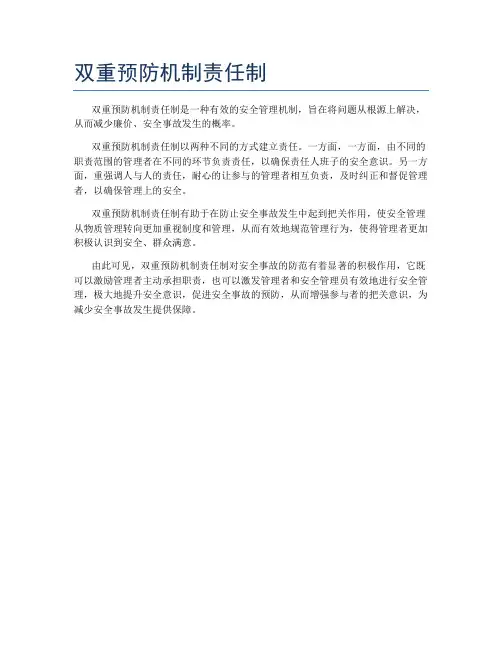 双重预防机制责任制