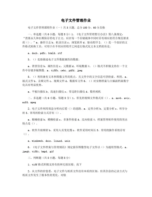 电子文件管理作业
