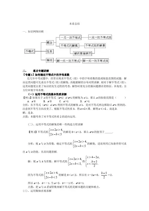 八年级下册数学 第七章 本章总结