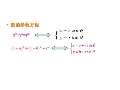 椭圆双曲线抛物线的参数方程课件