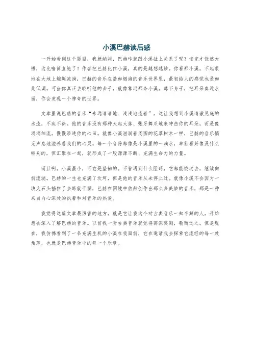 小溪巴赫读后感