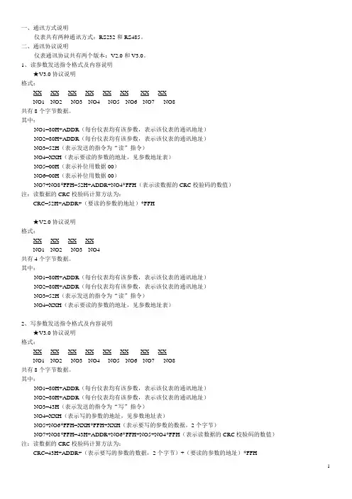 仪表通讯协议