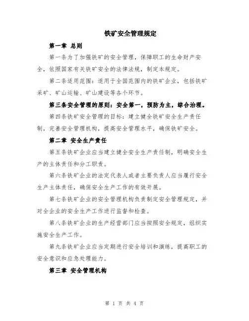 铁矿安全管理规定