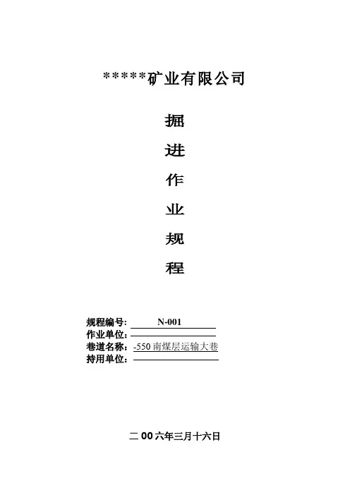 矿业公司掘进作业规程