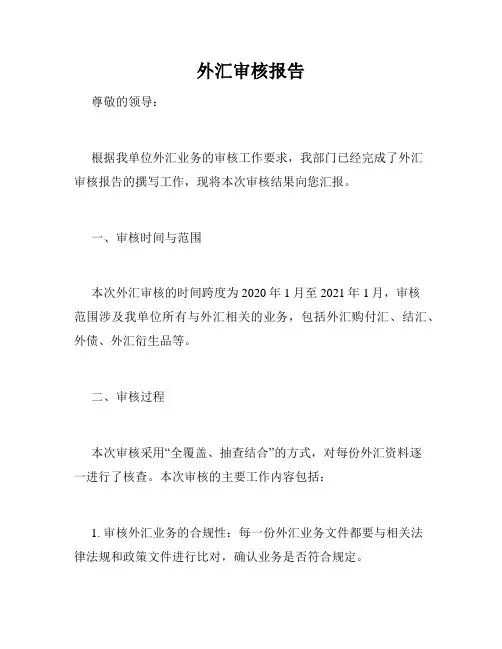 外汇审核报告