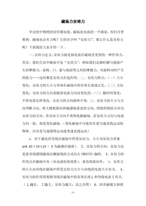 磁场力安培力