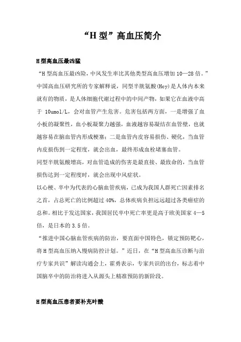 H型高血压简介
