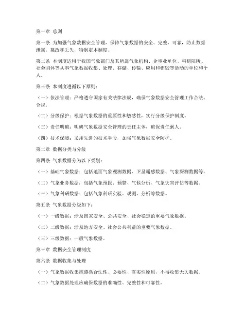 气象数据安全管理制度范本