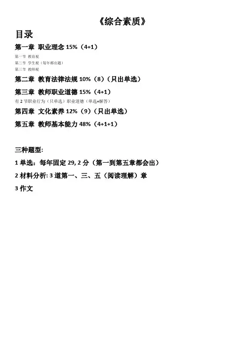 教师资格证考试综合素质必背1