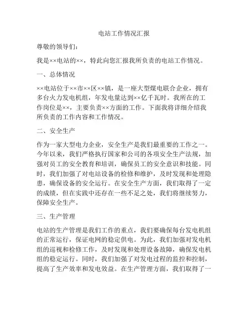 电站工作情况汇报
