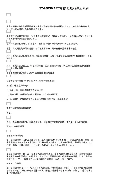 S7-200SMART单按钮启动停止案例