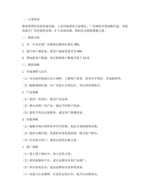 厂房销售措施方案